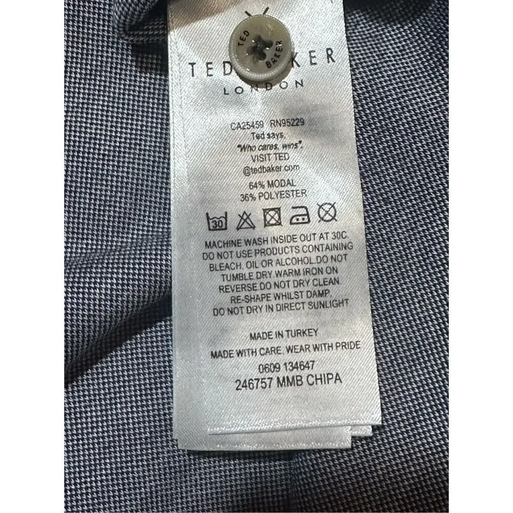 Ted Baker London Blue Short Sleeve Polo Shirt Sz L‎